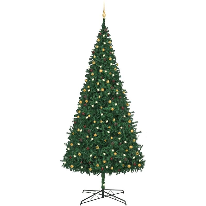 

Árbol de Navidad artificial con LED y bolas verde 400 cm