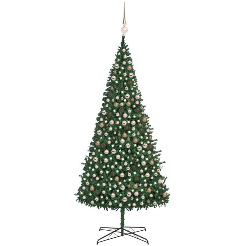 

Árbol de Navidad artificial con LED y bolas verde 400 cm