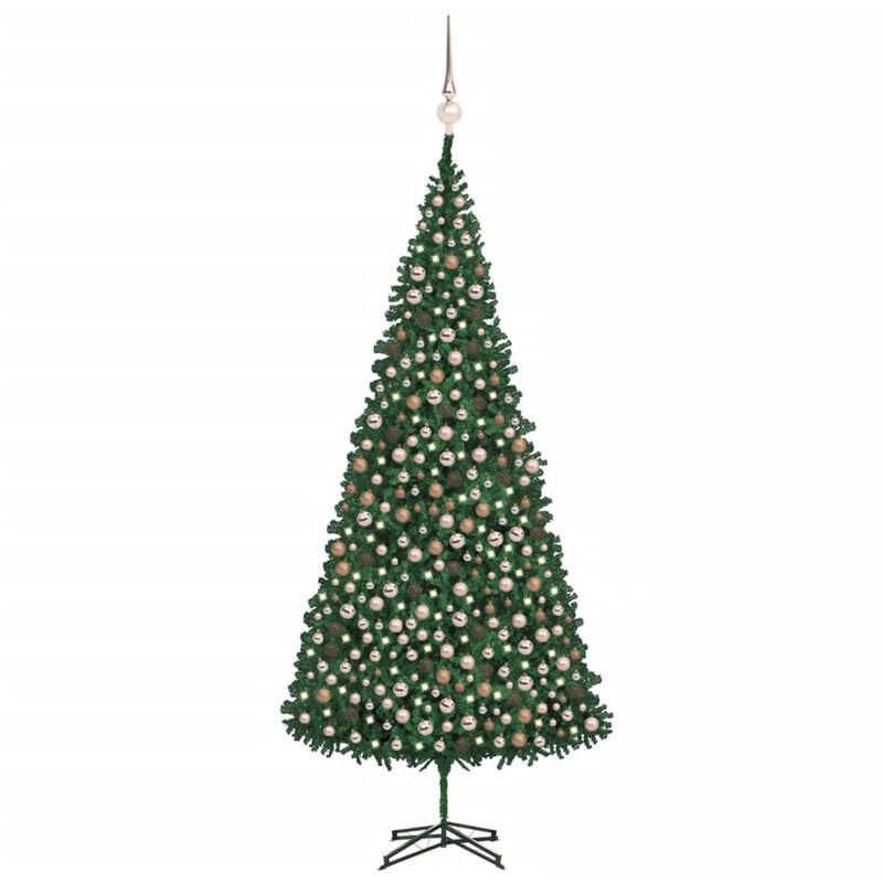 

Happyshopping - arbol de Navidad artificial con LED y bolas verde 500 cm