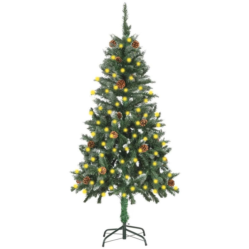 

Happyshopping - arbol de Navidad artificial con LED y pinas 150 cm