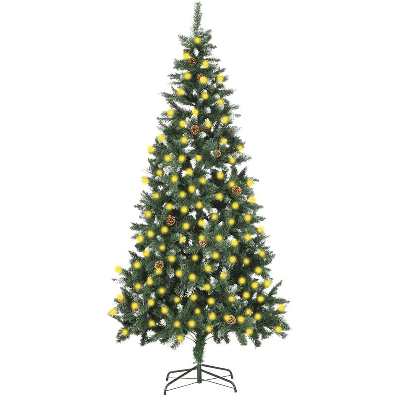 

Árbol de Navidad artificial con LED y piñas 210 cm