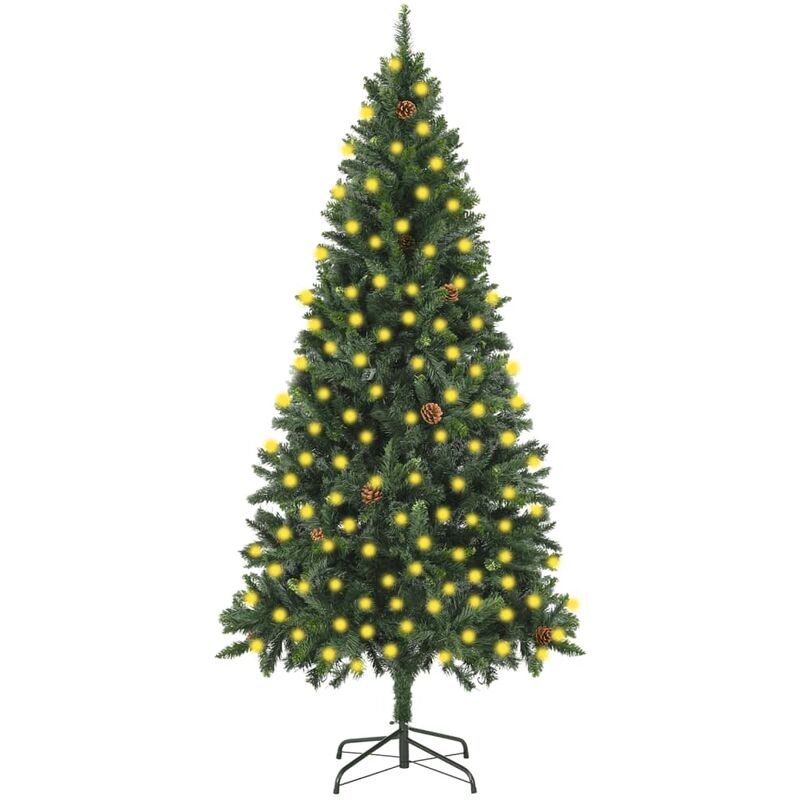 

Árbol de Navidad artificial con LED y piñas verde 210 cm