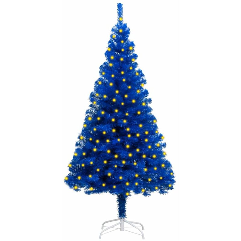 

arbol de Navidad artificial con LED y soporte azul PVC 180 cm