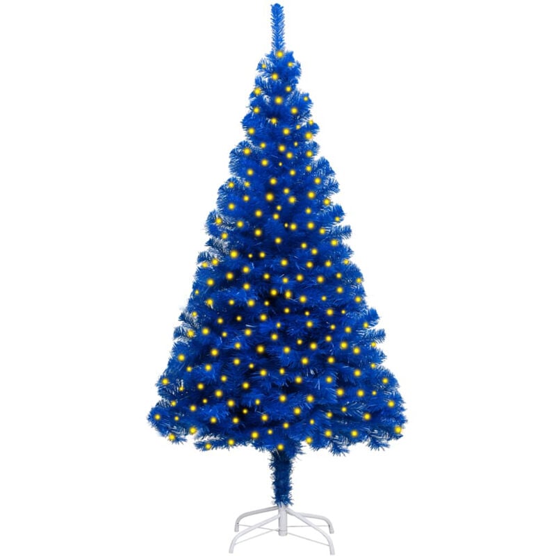 

Happyshopping - arbol de Navidad artificial con LED y soporte azul PVC 210 cm