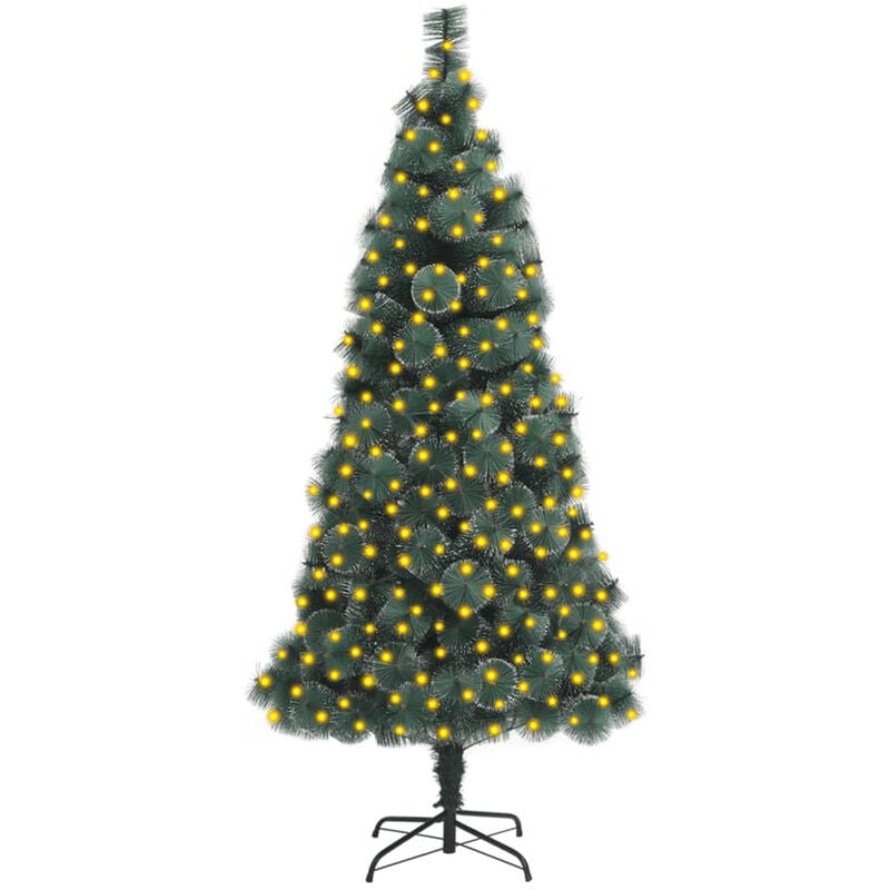 

arbol de Navidad artificial con LED y soporte verde 210 cm PET