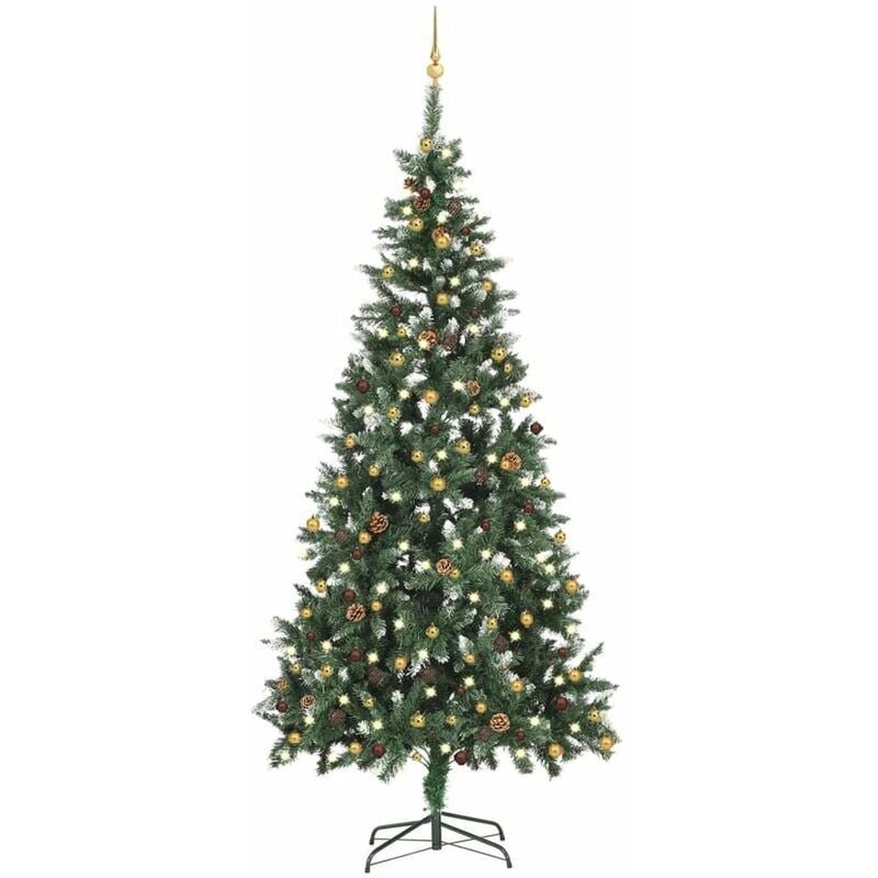 

Happyshopping - arbol de Navidad artificial con LEDs y bolas 210 cm