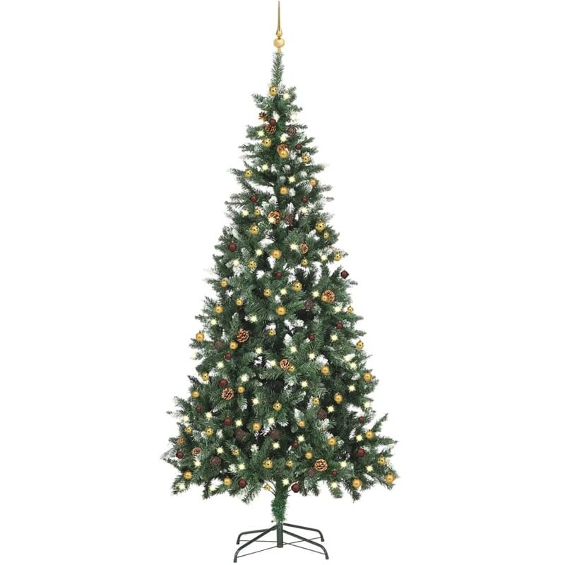 

Árbol de Navidad artificial con LEDs y bolas 210 cm