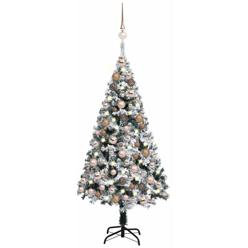 

Happyshopping - arbol de Navidad artificial con LEDs y bolas verde 120 cm