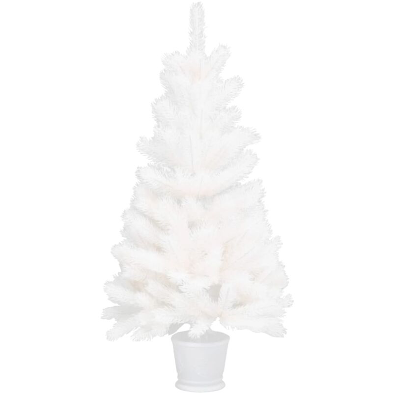 

Árbol artificial de Navidad con hojas realistas blanco 90 cm - Blanco - Vidaxl