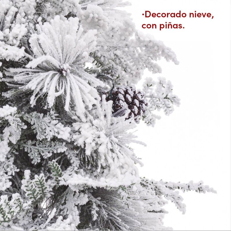 

Árbol de Navidad artificial con nieve blanco y verde de PVCy metal de 150 cm