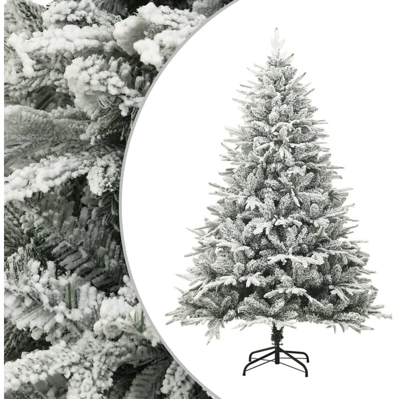 

Happyshopping - arbol de Navidad artificial con nieve PVC y PE verde 180 cm