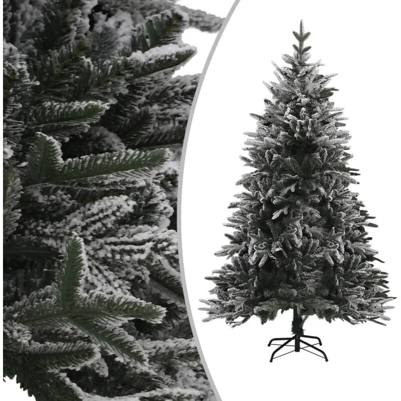 

arbol de Navidad artificial con nieve PVC y PE verde 210 cm