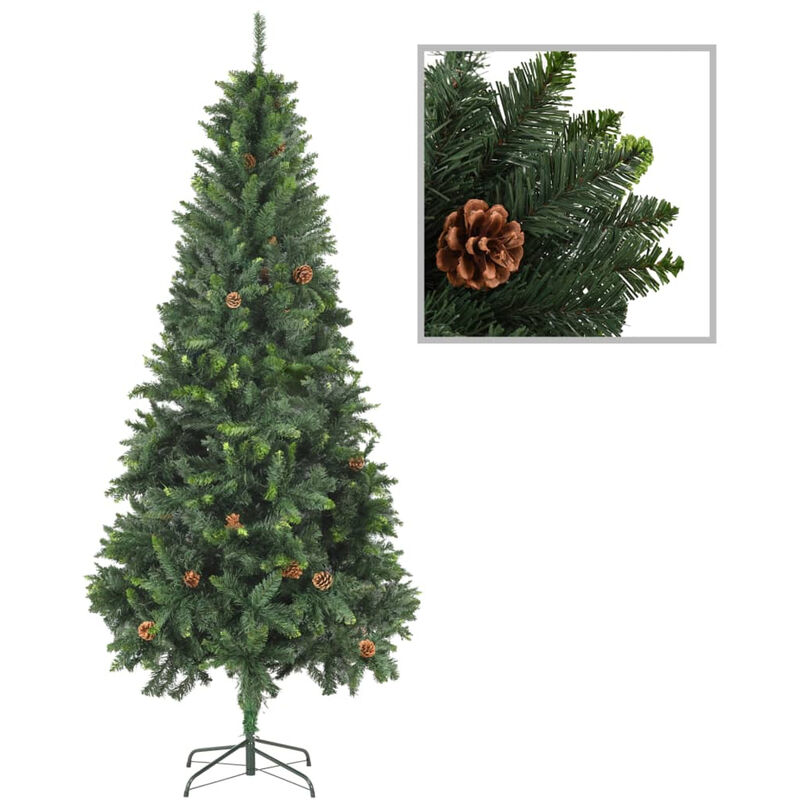 

arbol de Navidad artificial con pinas verde 210 cm