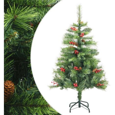 Árbol de Navidad artificial con piñas y bayas 150 cm