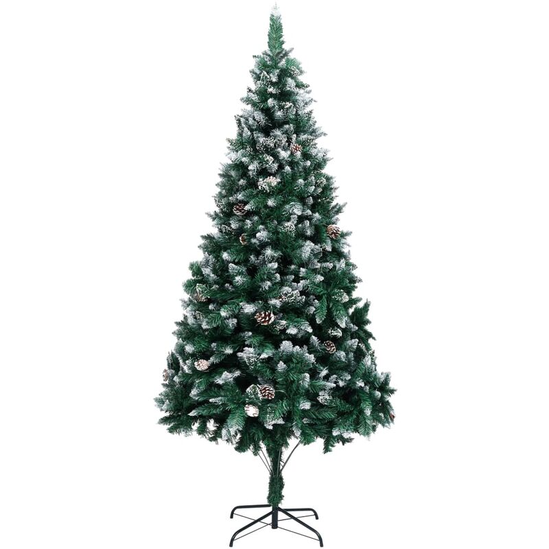 

Árbol de Navidad artificial con piñas y nieve blanca 210 cm