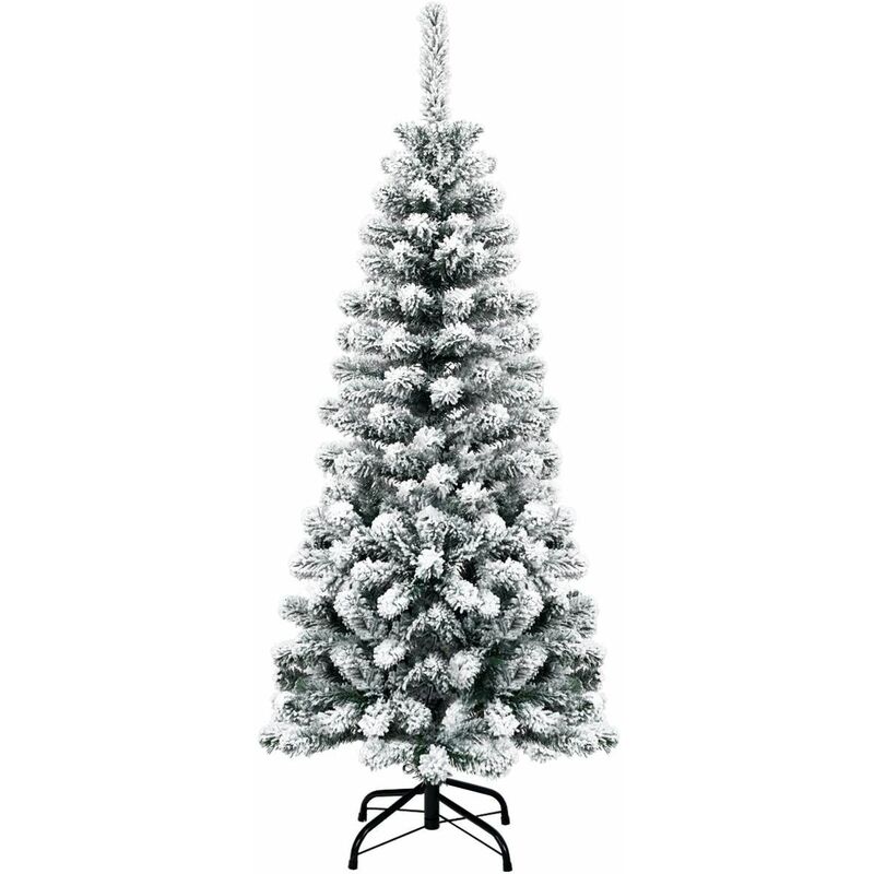 

Árbol de Navidad Artificial con Soporte de Metal,Agujas de PVC y Decorativa Nieve para Hogar Oficina Fiesta Altura de 135cm