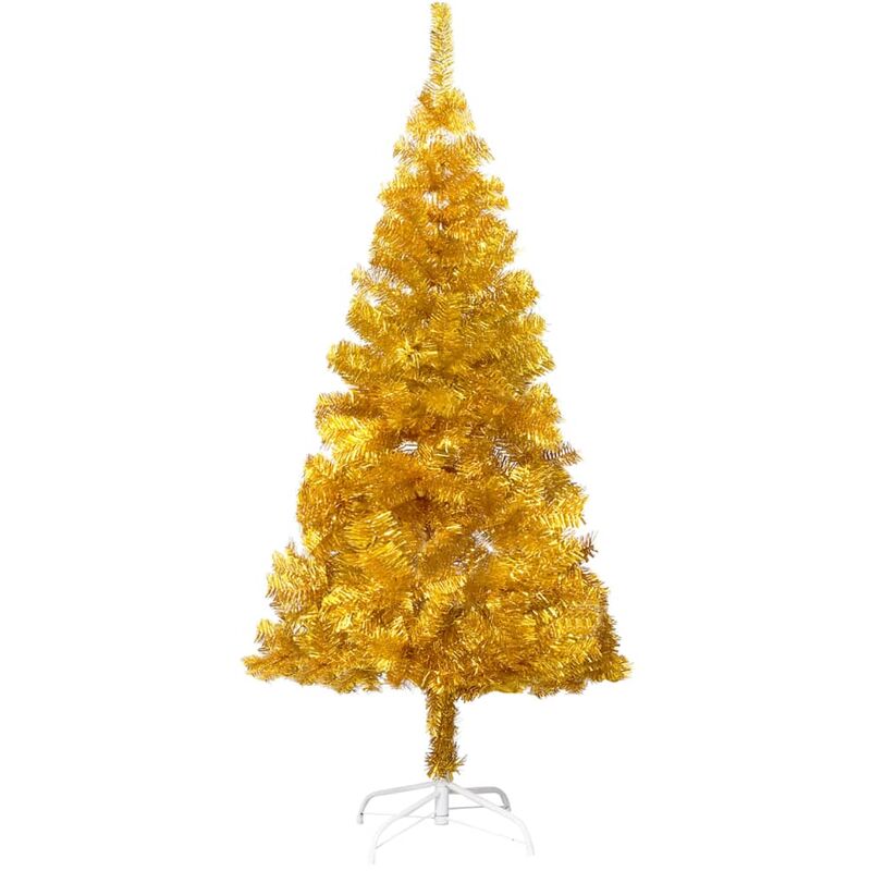 

Árbol de Navidad artificial con soporte dorado PET 120 cm