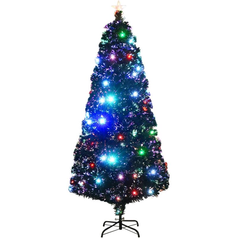 

vidaXL Árbol de Navidad artificial con soporte/LED 180 cm fibra óptica - Verde