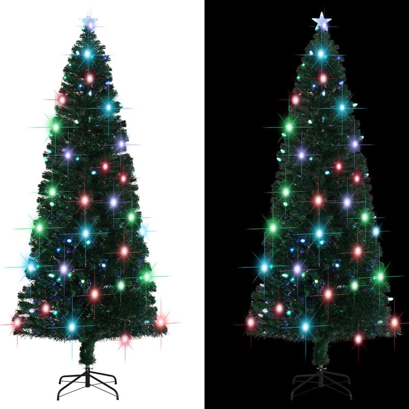 

Árbol de Navidad artificial con soporte/LED 240 cm fibra óptica