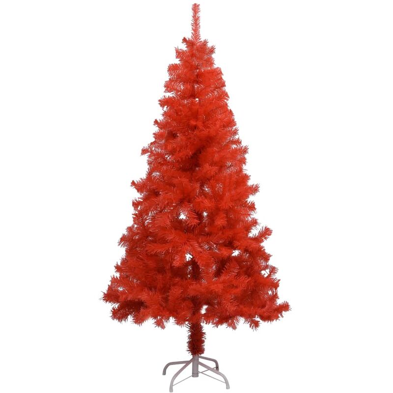 

írbol de Navidad artificial con soporte rojo PVC 150 cm