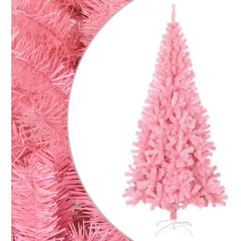 Árbol de Navidad artificial con soporte PVC rosa 210 cm