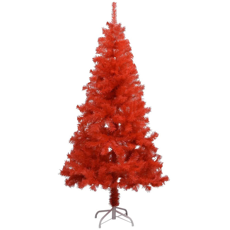 

arbol de Navidad artificial con soporte rojo PVC 120 cm