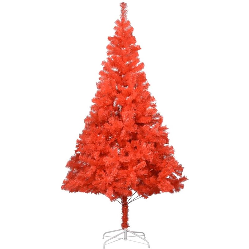 

Árbol de Navidad artificial con soporte rojo PVC 210 cm