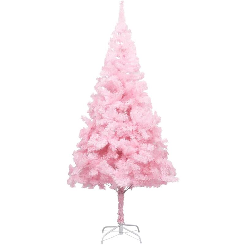 

Árbol de Navidad artificial con soporte rosa PVC 210 cm