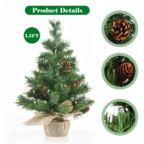 Árbol de Navidad artificial de mesa Carevas de 45 cm (1,5 pies) Mini Cristo