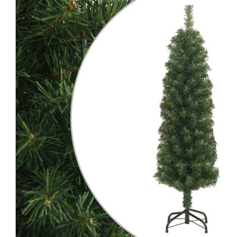 Árbol de Navidad artificial delgado y soporte PVC verde 120 cm vidaXL
