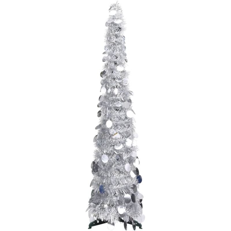 

Árbol de Navidad artificial desmontable plateado PET 120 cm - Plateado - Vidaxl