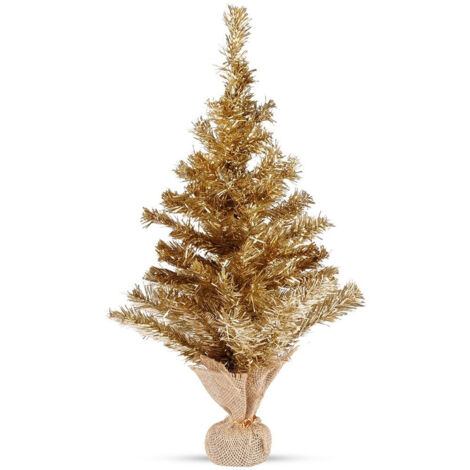 ÁRBOL DE NAVIDAD ARTIFICIAL DORADO PEQUEÑO ÁRBOL DE NAVIDAD PARA ESCRITORIO O MESA DECORACIÓN NAVIDEÑA