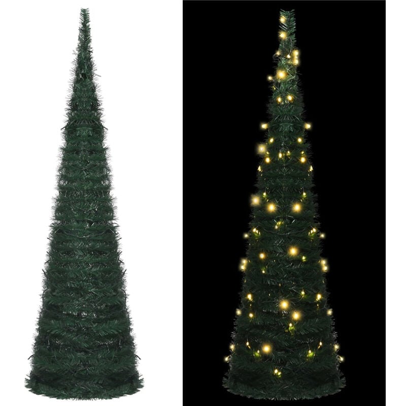 

arbol de Navidad artificial emergente tira LED verde 150cm