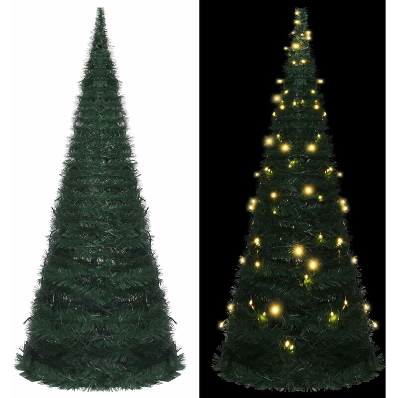 

Árbol de Navidad artificial emergente tira LED verde 210 cm