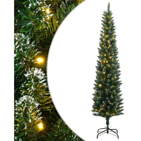 Árbol de Navidad artificial estrecho 150 LEDs 120 cm
