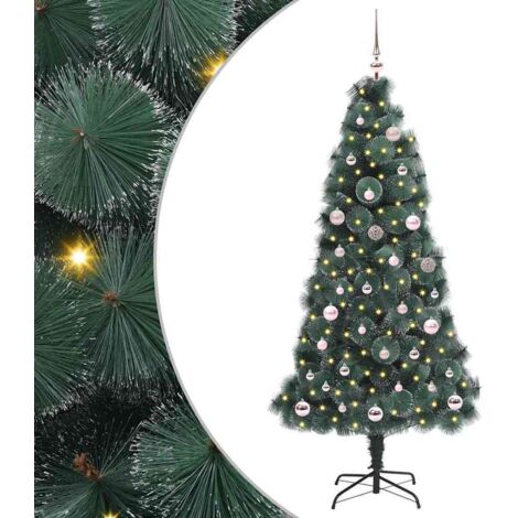 Árbol de Navidad artificial iluminado con juego de bolas 150 cm
