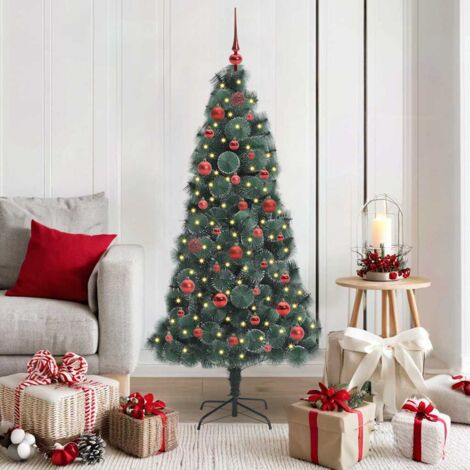 Árbol de Navidad artificial iluminado con set de bolas 150 cm