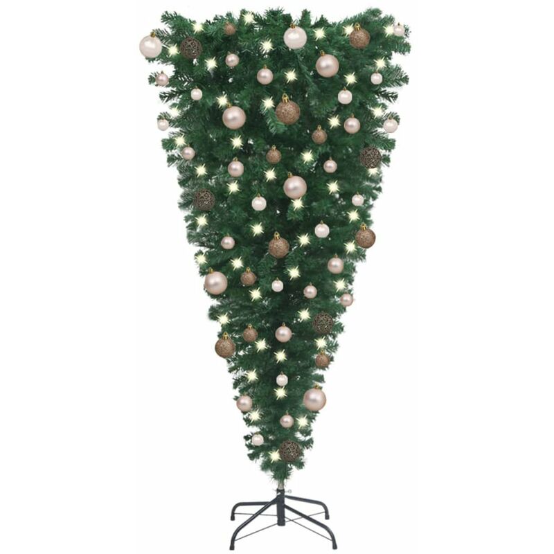 

arbol de Navidad artificial invertido con LED y bolas 120 cm