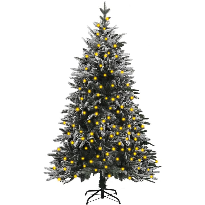 

Happyshopping - arbol de Navidad artificial LED nieve flocada 150 cm PVC y PE