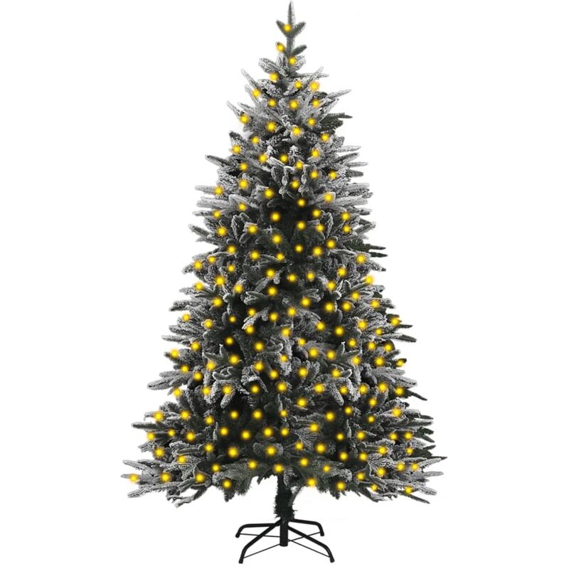 

Árbol de Navidad artificial LED nieve flocada 210 cm PVC y PE