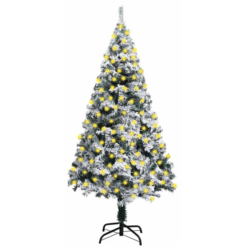 

arbol de Navidad artificial LED nieve flocado PVC verde 240 cm