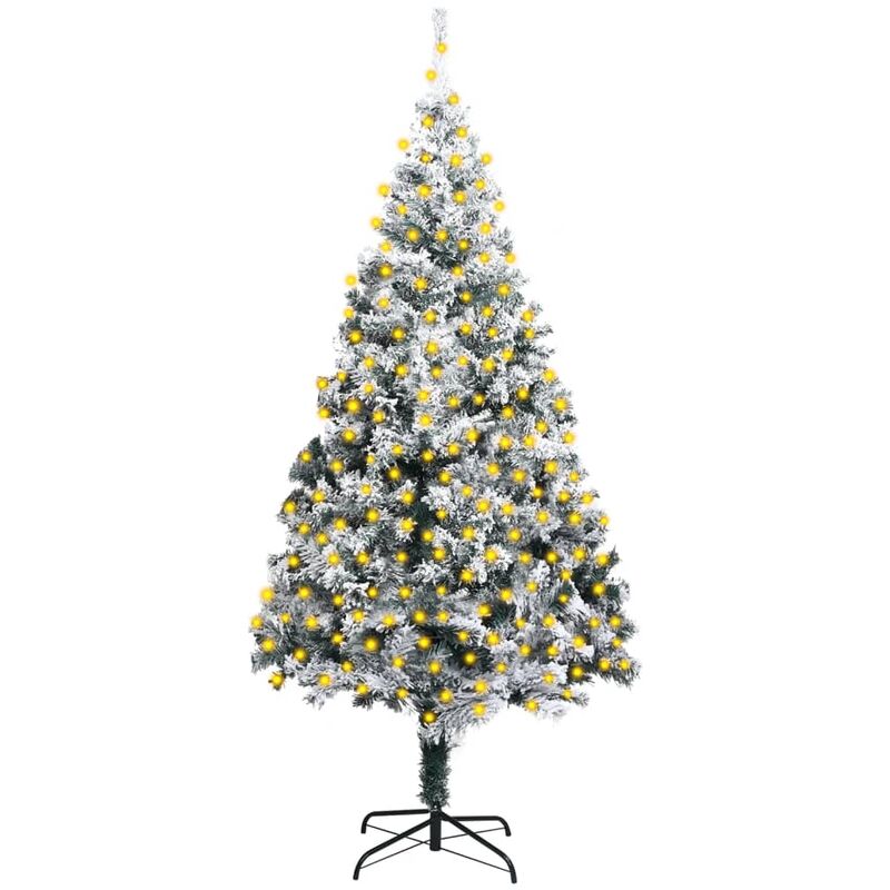 

Árbol de Navidad artificial LED PVC verde nieve flocado 400 cm