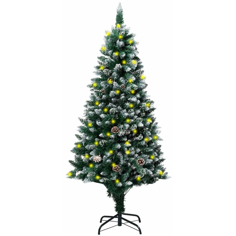 

Happyshopping - arbol de Navidad artificial LED y pinas y nieve blanca 180 cm