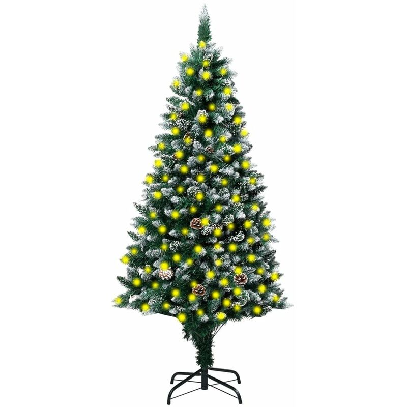 

Happyshopping - arbol de Navidad artificial LED y pinas y nieve blanca 240 cm