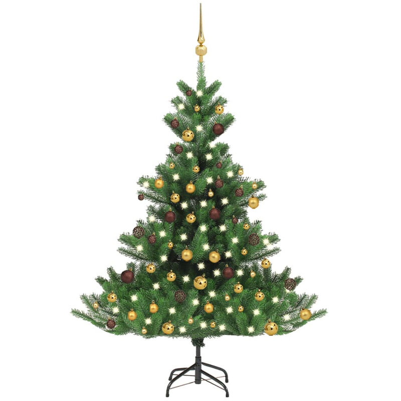 

arbol de Navidad artificial Nordmann Fir LED bolas verde 120 cm