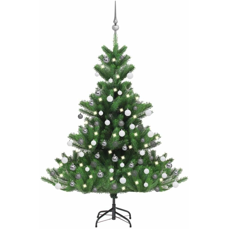 

arbol de Navidad artificial Nordmann Fir LED bolas verde 120 cm