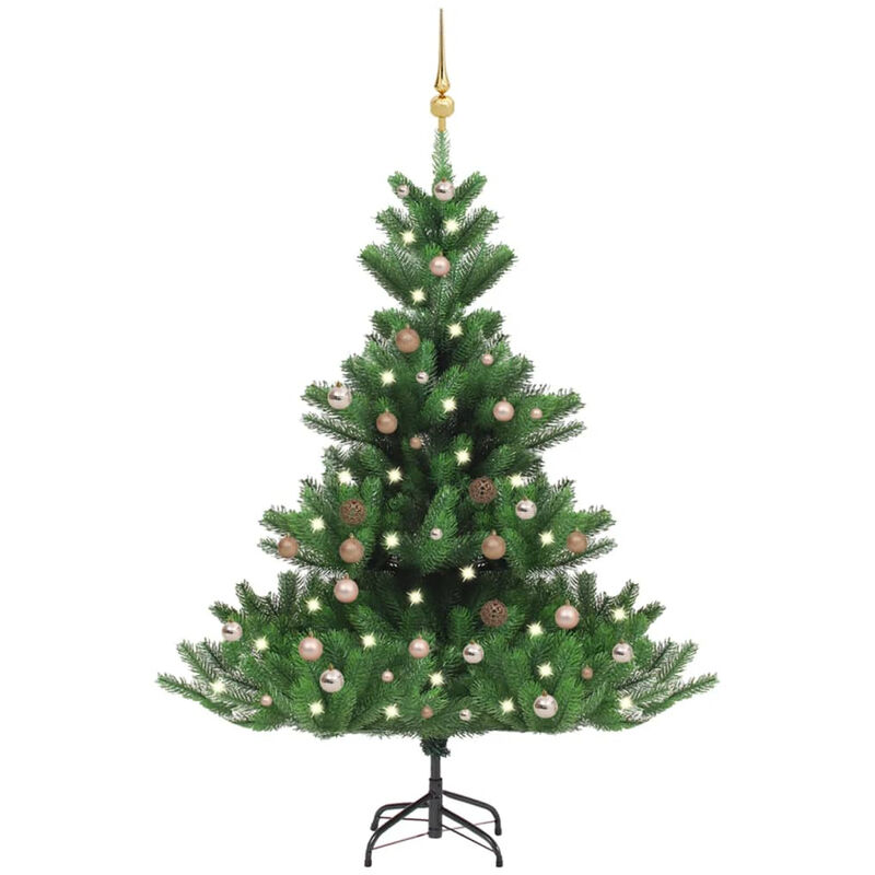 

Happyshopping - arbol de Navidad artificial Nordmann Fir LED bolas verde 120 cm