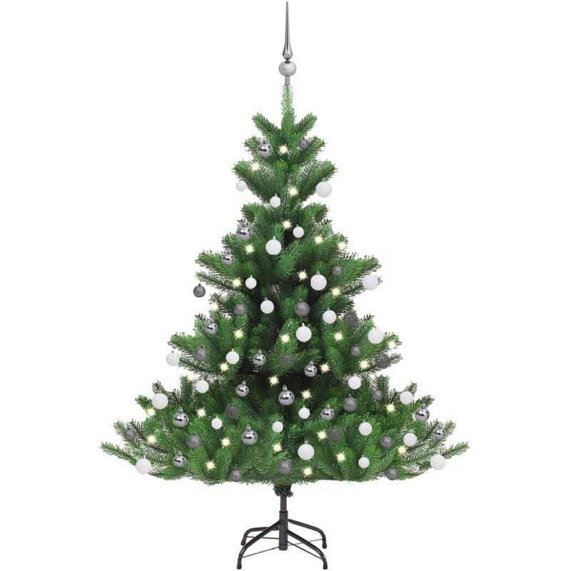 

Árbol de Navidad artificial Nordmann Fir LED bolas verde 120 cm