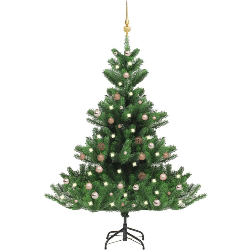 

Happyshopping - arbol de Navidad artificial Nordmann Fir LED bolas verde 150 cm