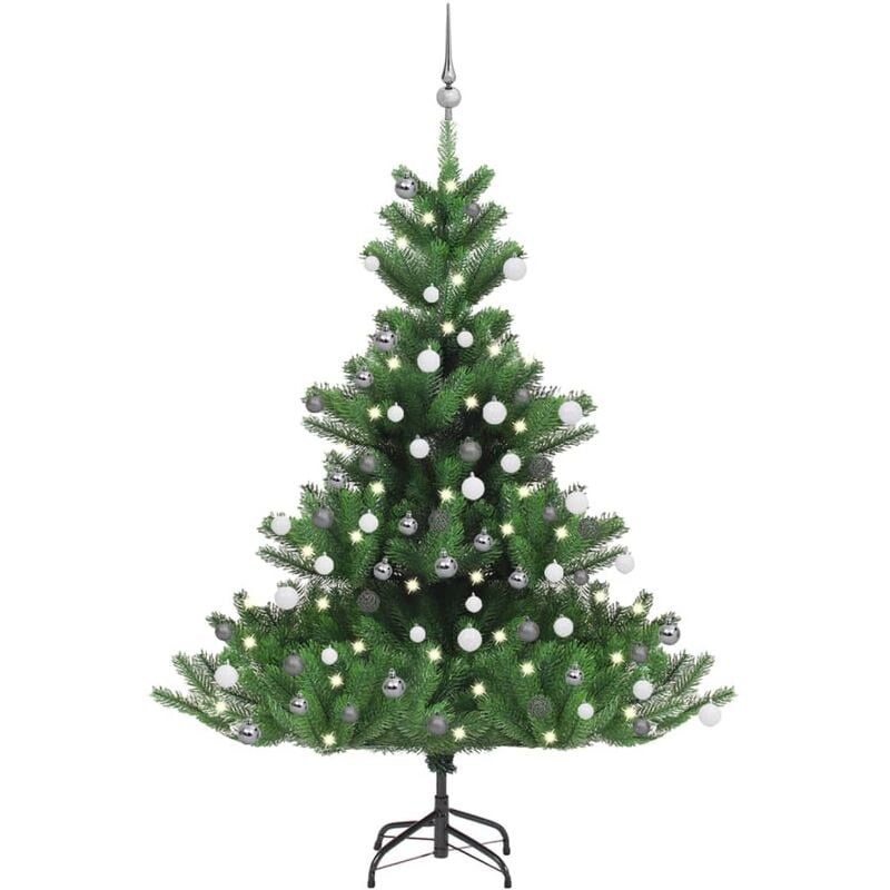 

Árbol de Navidad artificial Nordmann Fir LED bolas verde 150 cm